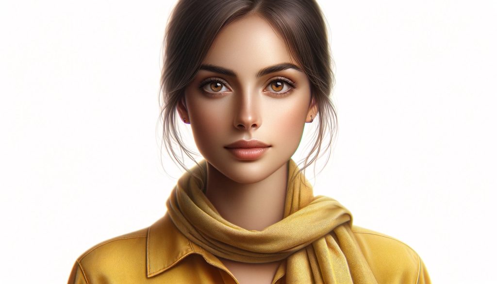 woman wearing yellow blouse and scarf